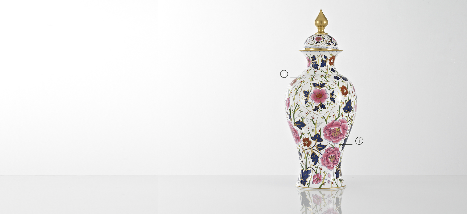British Luxury Ceramics Fine Bone China Vase Floral Pattern