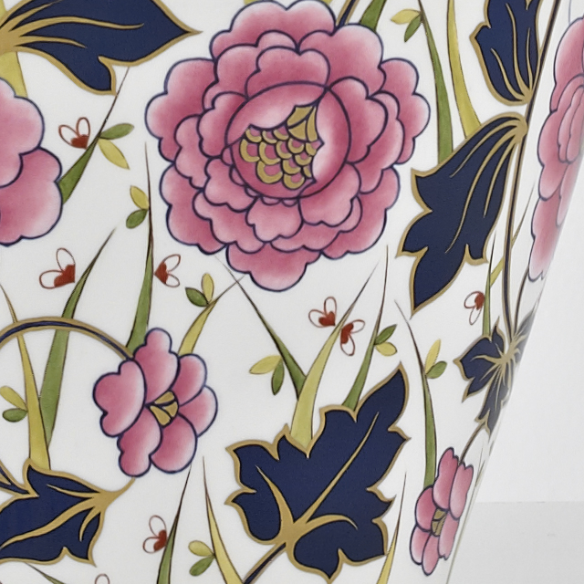 British Hand Painted Floral Vase