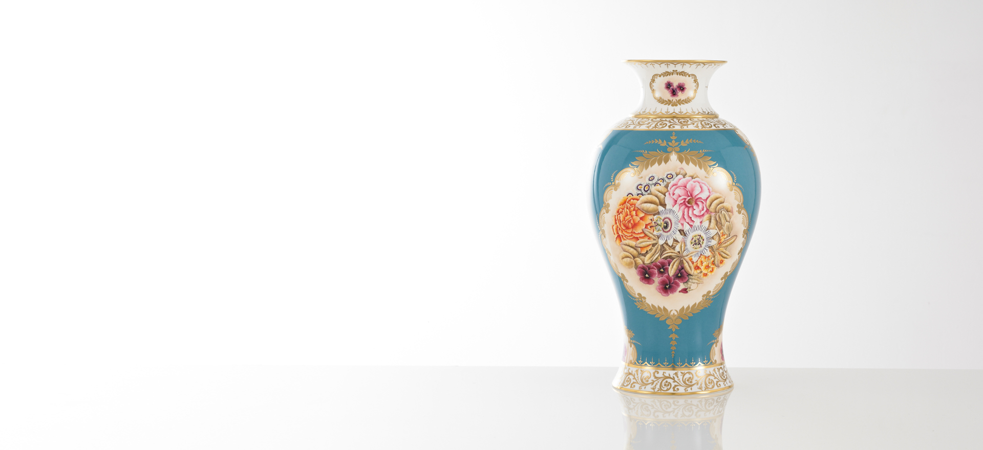 Hand Painted Fine Bone China Floral Vase