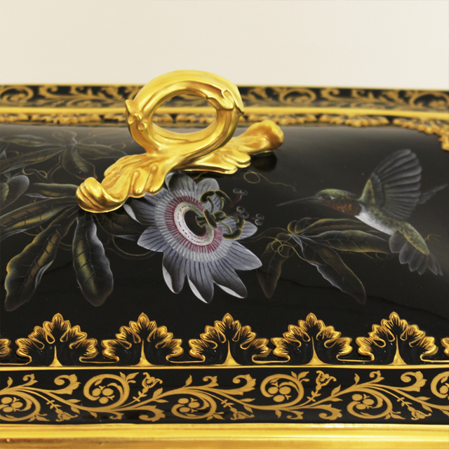 Hand Painted Black Fine Bone China Box