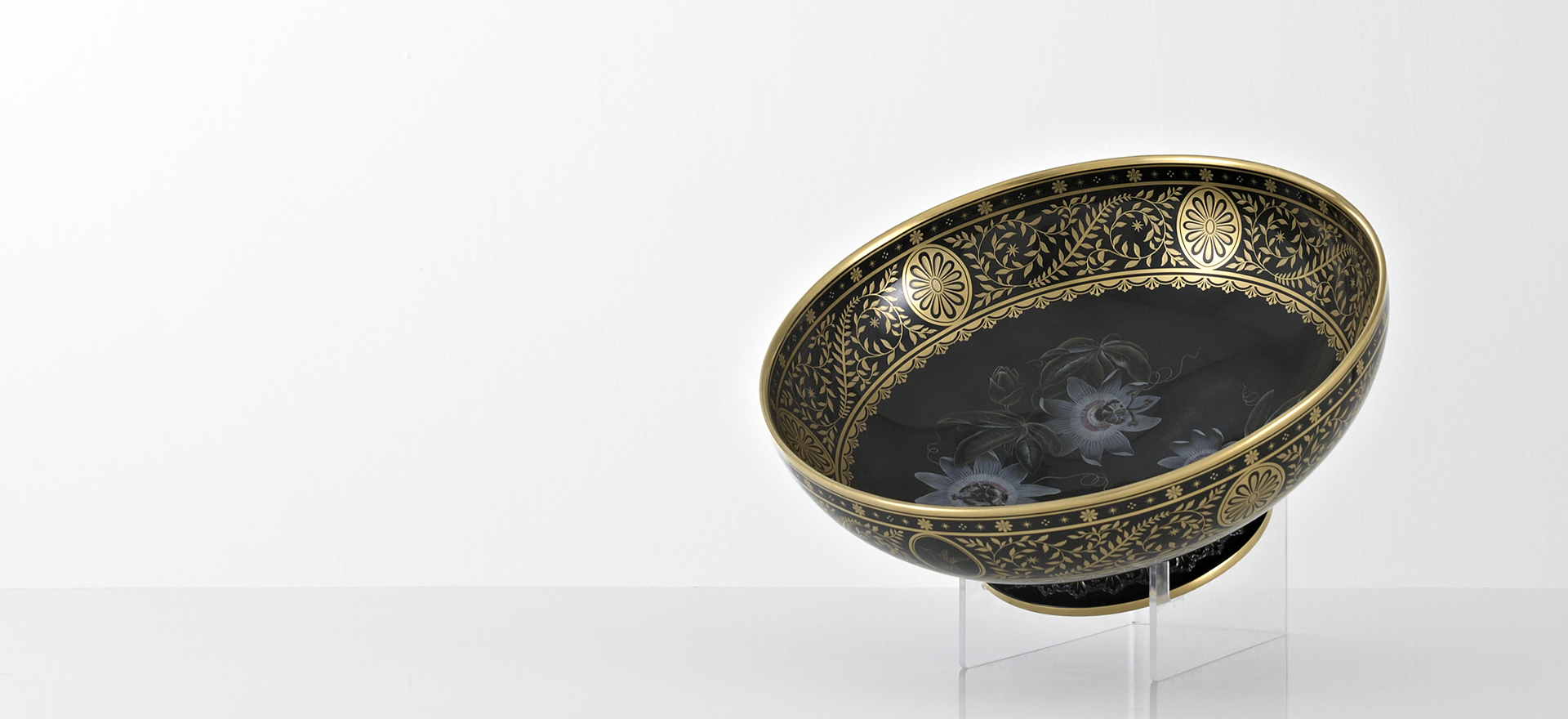 Handcrafted Black Fine Bone China Large Bowl