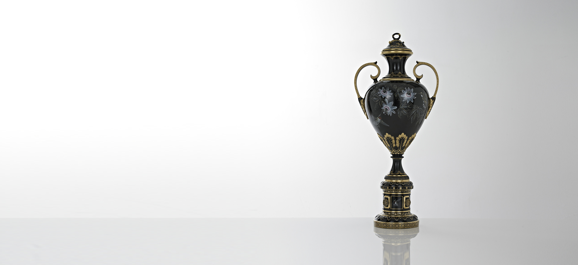 Handcrafted Black Fine Bone China Vase