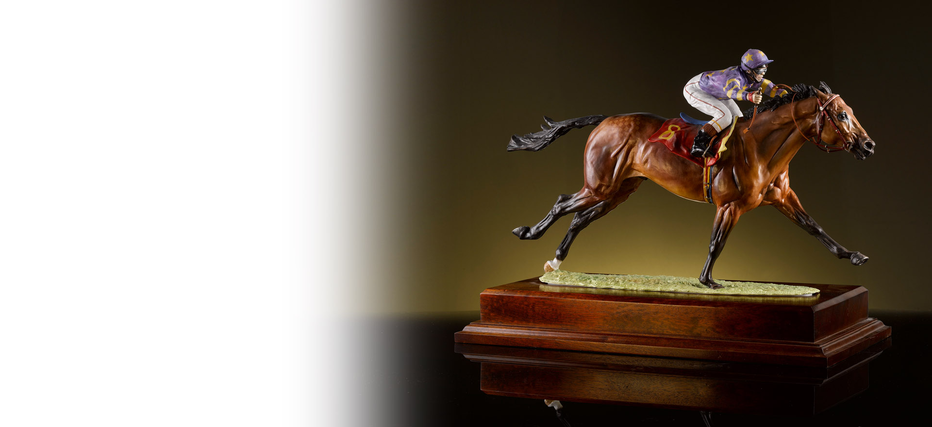 Fine Bone China Animal Sculpture Race Horse